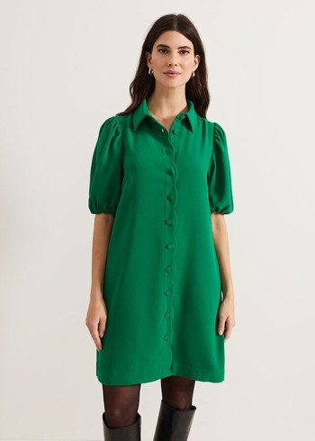 Phase Eight Candice Scallop Dress Green USA | 2361048-RF